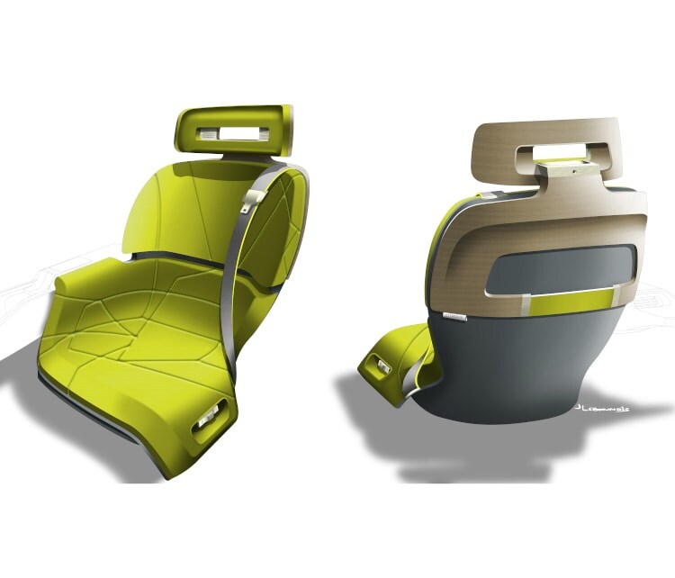 Citroen CxPerience Concept Car Seats Yellow