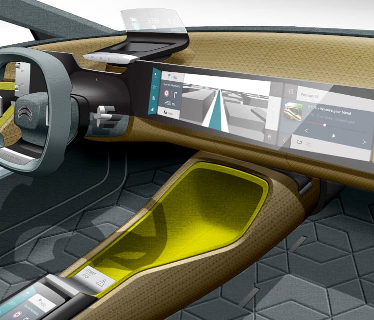 داشبورد ماشین Citroen CxPerience Concept با صفحه نمایش