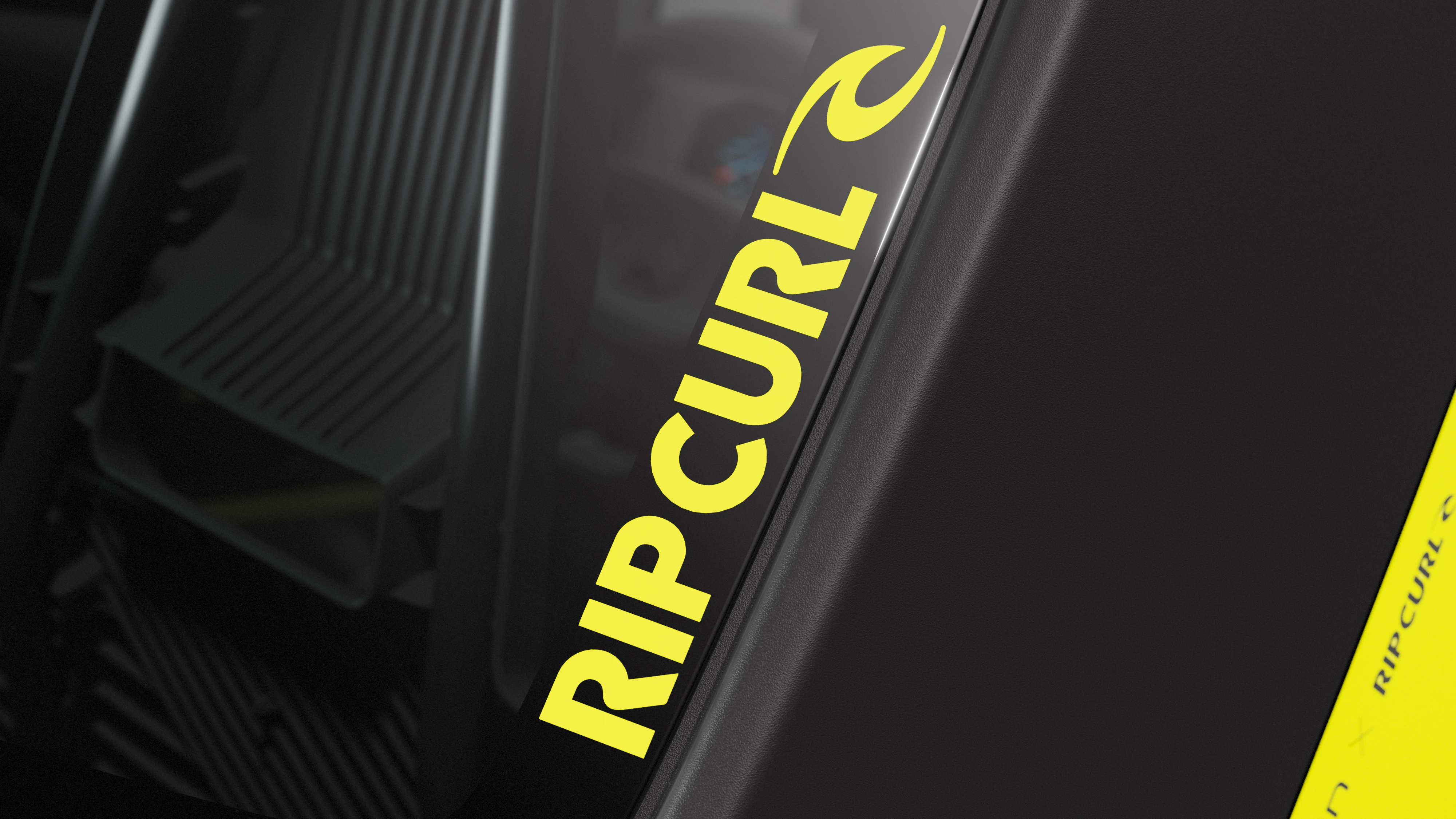 Gros plan sur le tableau de bord de la Citroën Ami x Rip Curl électrique sans permis, image de marque Citroën Ami pour l'identité de la voiture électrique urbaine