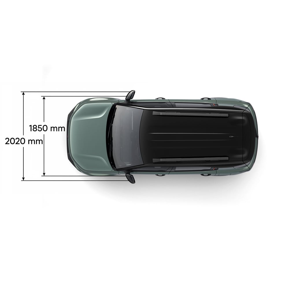 Multi‑angle view of Citroën ë‑C3 Aircross electric SUV showing full exterior dimensions and interior volumes for practical, affordable mobility.