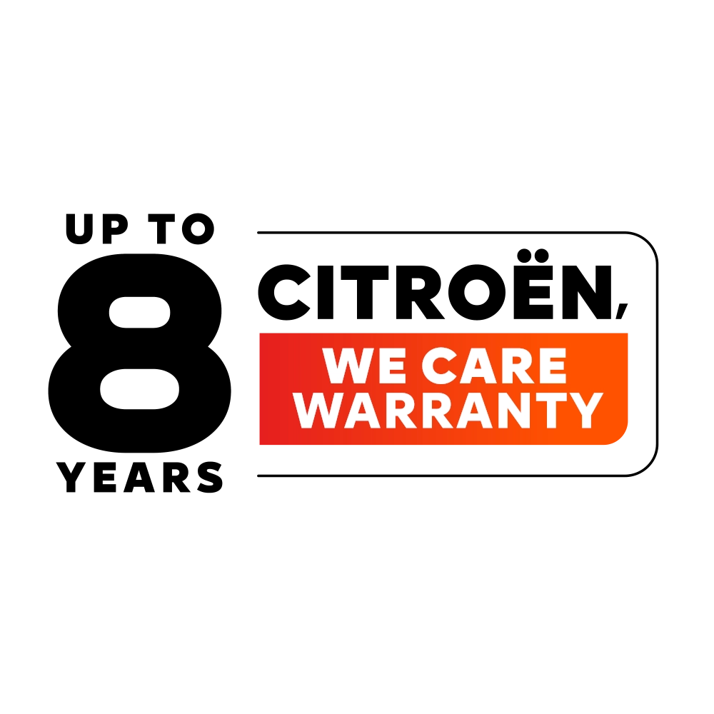 Citroën 8‑year warranty badge highlighting extended vehicle coverage