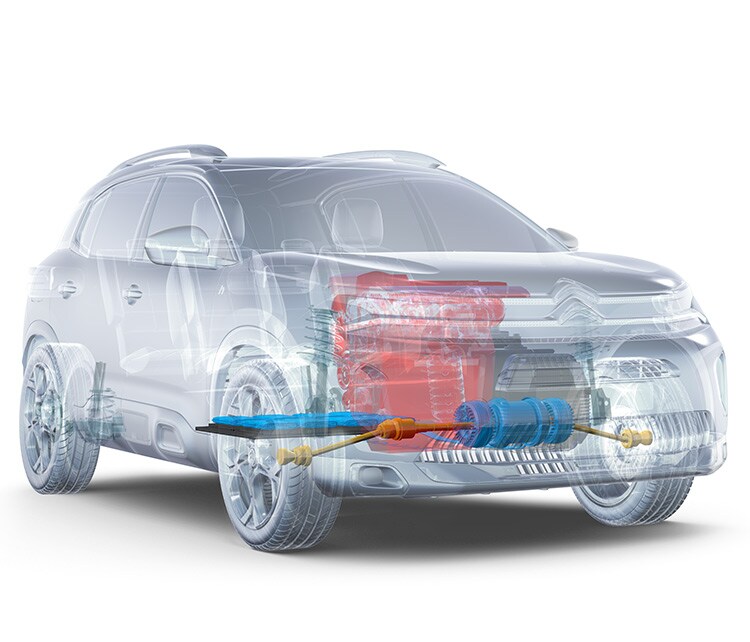Rappresentazione dei motori Citroën ricaricabili CITROën C5 Aircross e batteria
